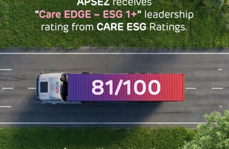 APSEZ secures top-tier ESG rating of  ‘CareEdge ESG 1+’ with strong score of  81/100